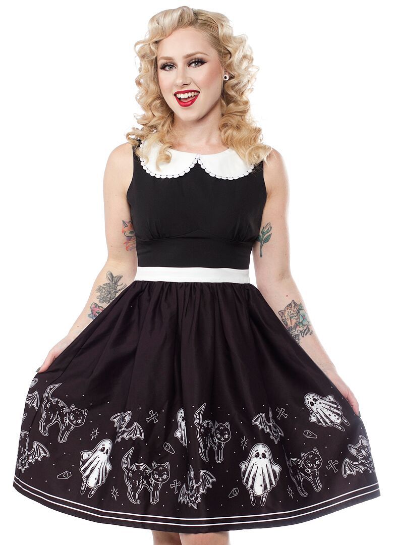 black and white shift dress